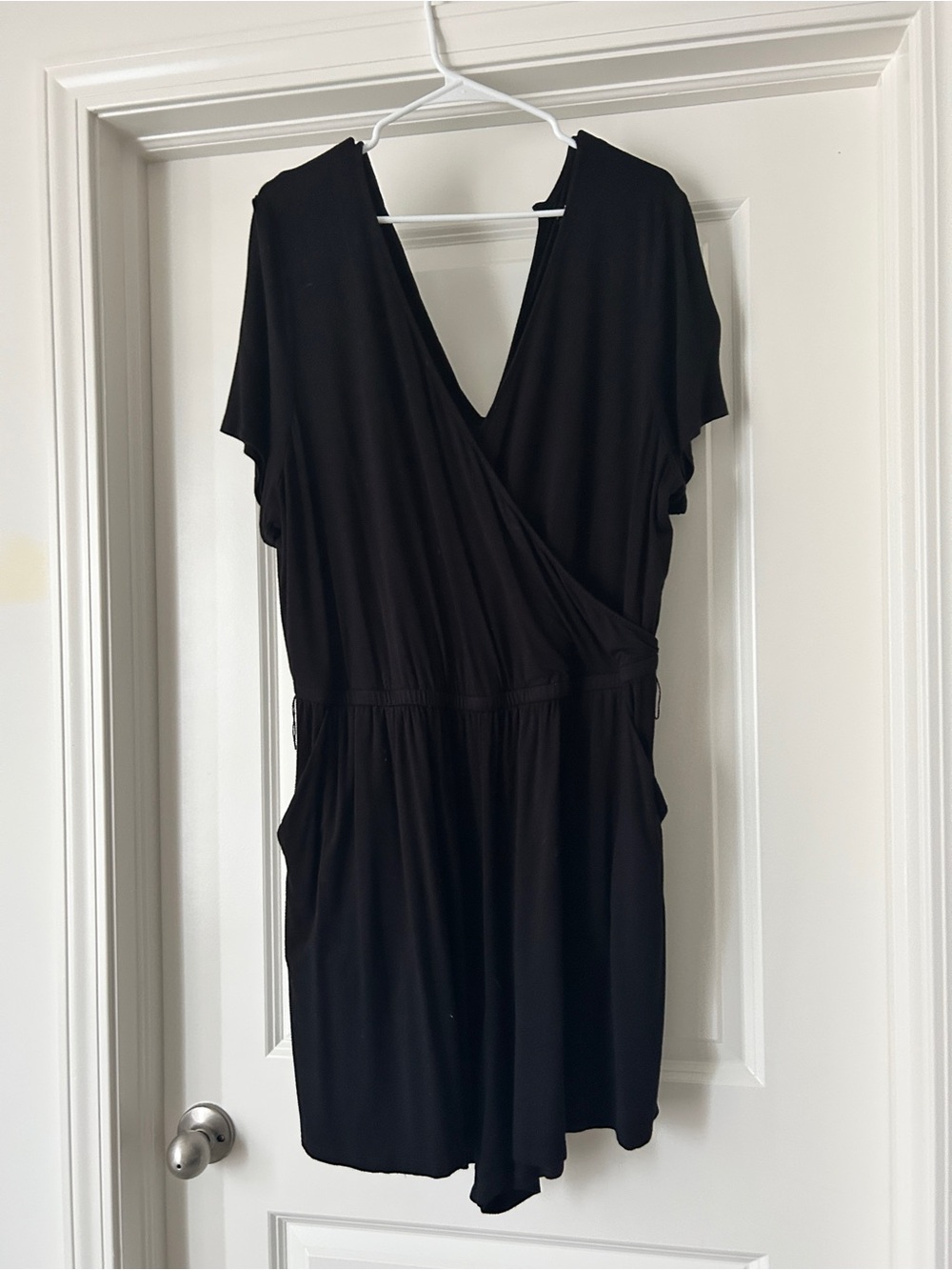 torrid Black Short Sleeve Wrap Romper